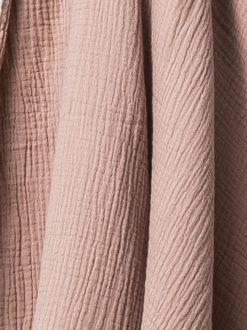 Plaid double gaze sherpa 'Deko&co' Taupe - Kiabi