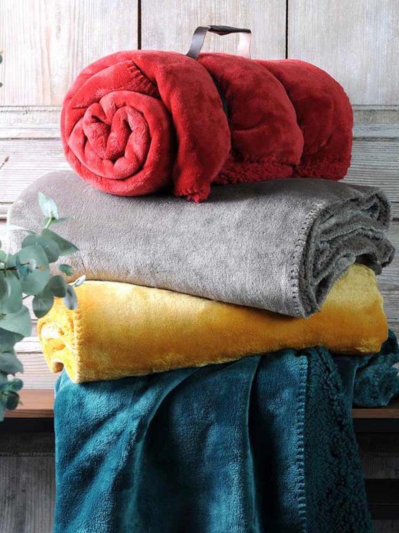 Plaid douceur Rouge - Kiabi