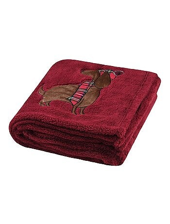 Plaid douillet Chien avec bonnet rouge