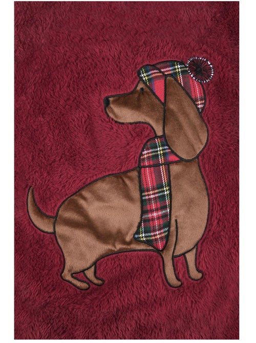 Plaid douillet Chien avec bonnet rouge - Kiabi