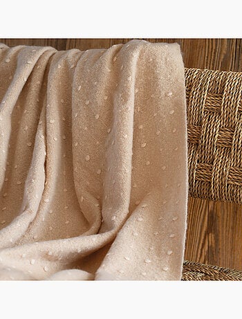 Plaid doux à franges aspect mohair