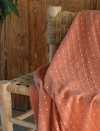 Plaid doux à franges aspect mohair