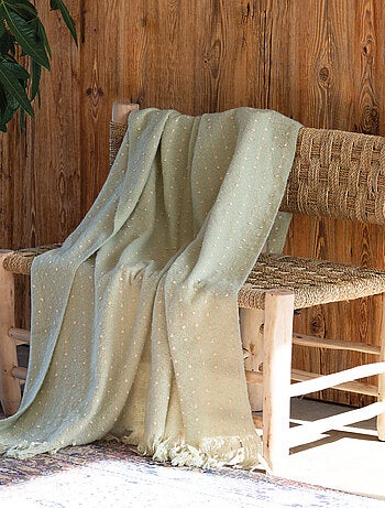 Plaid doux à franges aspect mohair