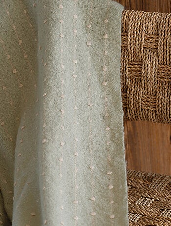 Plaid doux à franges aspect mohair