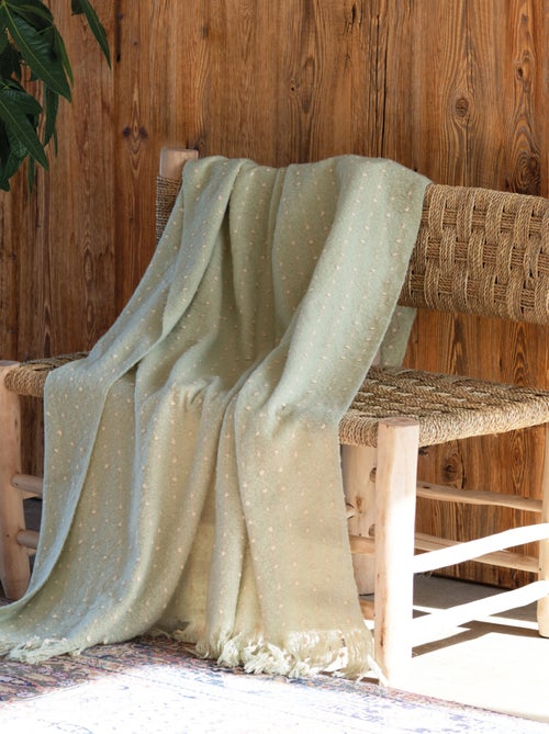 Plaid doux à franges aspect mohair - Kiabi