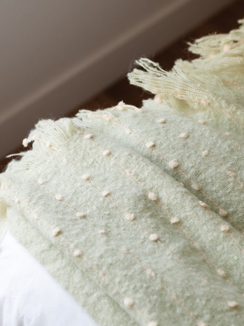 Plaid doux à franges aspect mohair - Kiabi