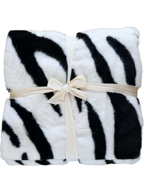 Plaid doux à motif zèbre avec dos en velours - Kiabi Plaid doux à motif zèbre avec dos en velours - Kiabi