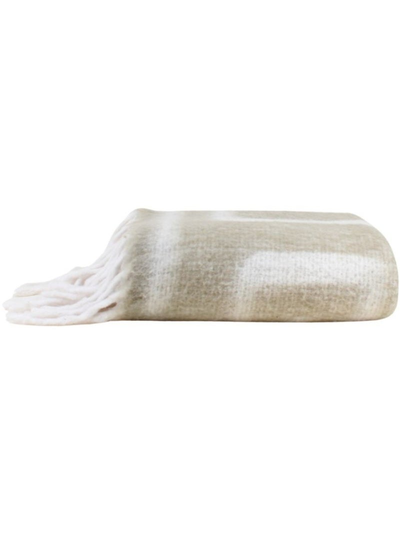 Plaid doux à motifs beiges 130x170cm Beige - Kiabi