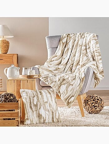 Plaid doux a poil et sherpa Cheyenne