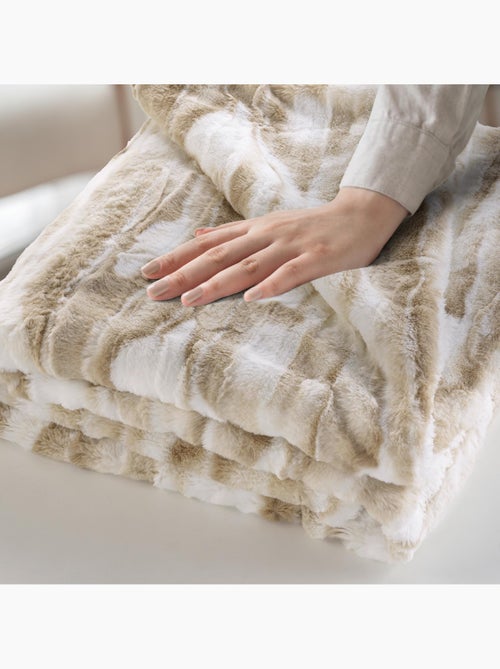 Plaid doux a poil et sherpa Cheyenne - Kiabi