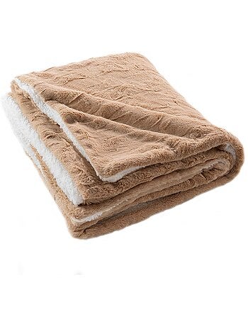 Plaid doux a poil et sherpa Foxy