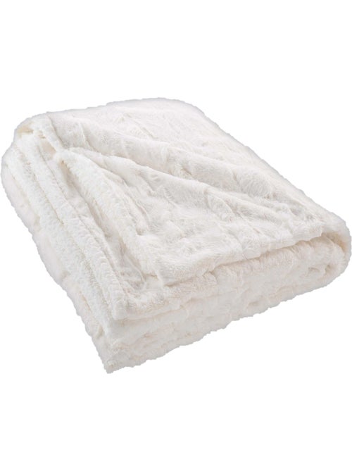 Plaid doux a poil et sherpa Foxy - Kiabi