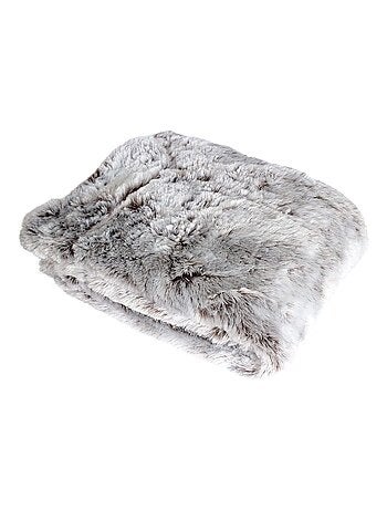 Plaid doux effet peluche doublé polaire Évasion