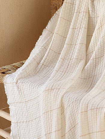 Plaid doux gaufré à carreaux