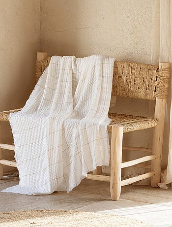 Plaid doux gaufré à carreaux