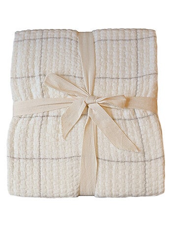 Plaid doux gaufré à carreaux