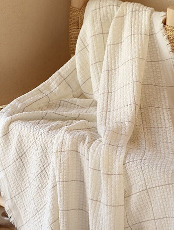Plaid doux gaufré à carreaux