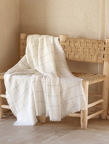 Plaid doux gaufré à carreaux