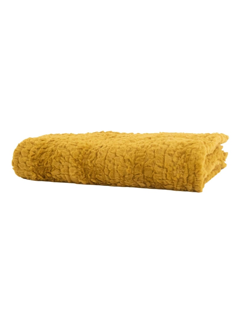 Plaid doux texturé Jaune - Kiabi