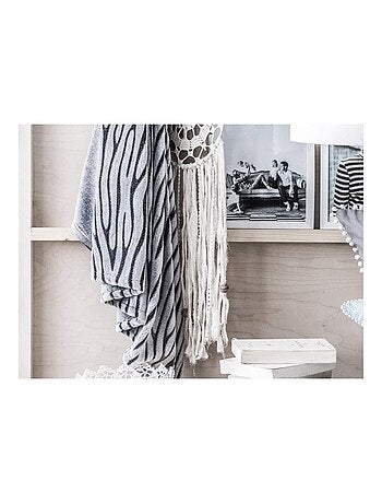 Plaid Ecorce gris zebre
