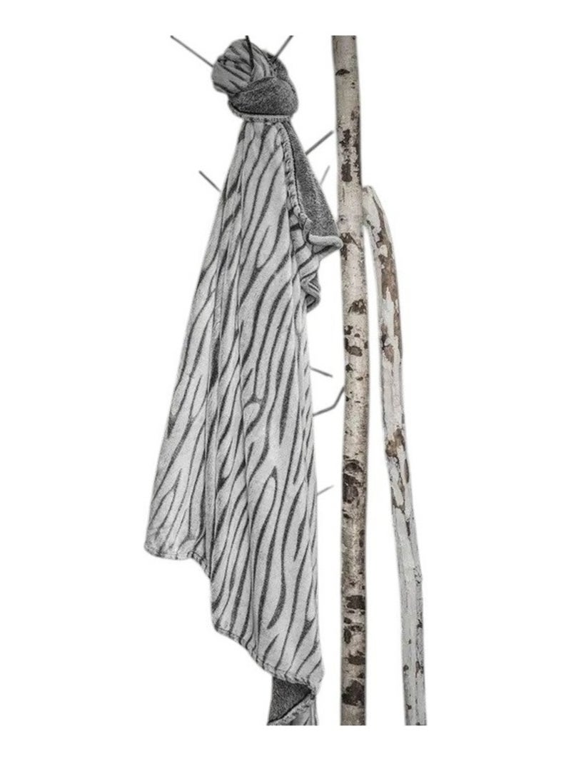 Plaid Ecorce gris zebre Blanc - Kiabi