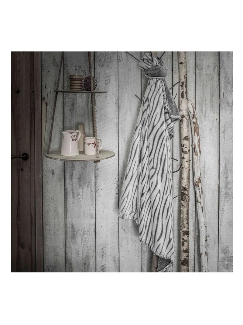 Plaid Ecorce gris zebre Blanc - Kiabi