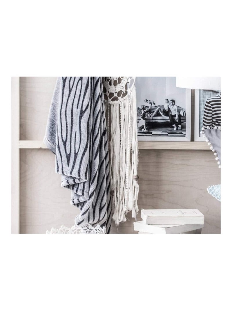 Plaid Ecorce gris zebre Blanc - Kiabi