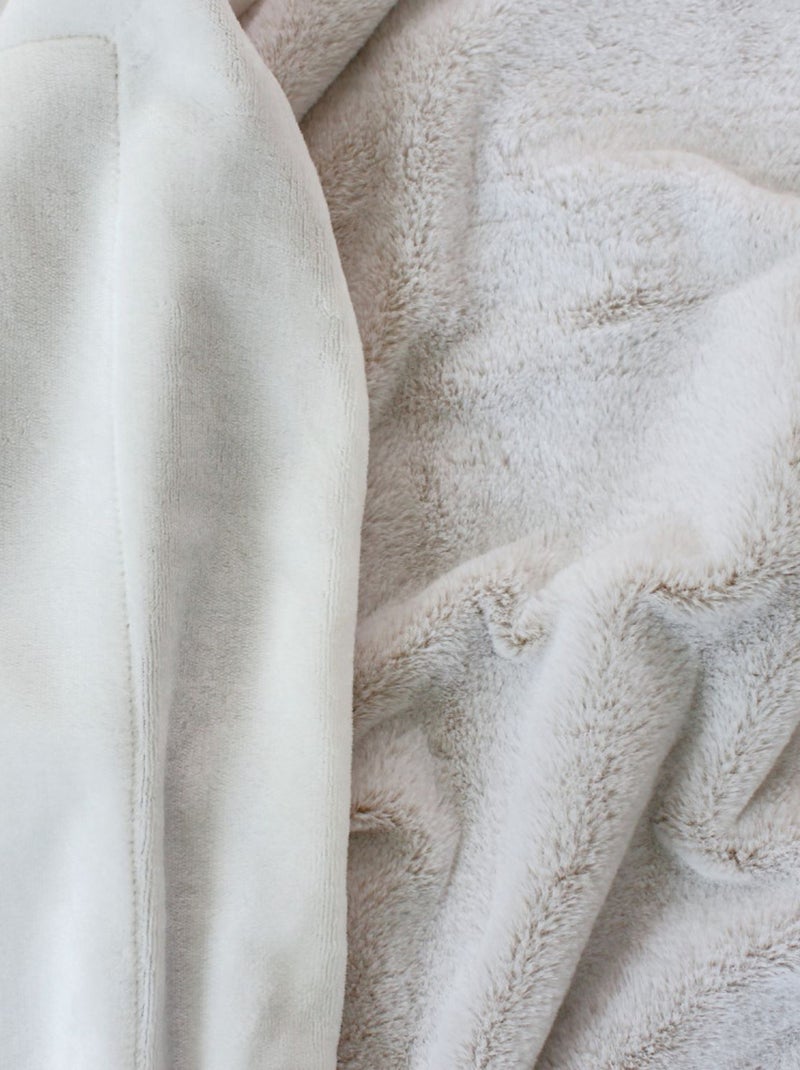 Plaid effet fourrure flanelle 125x150cm Blanc - Kiabi