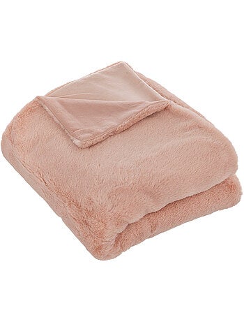 Plaid effet fourrure rose 125X150cm