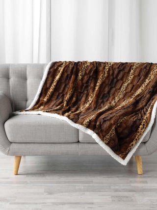 Plaid effet moutonné Grizzly choco
