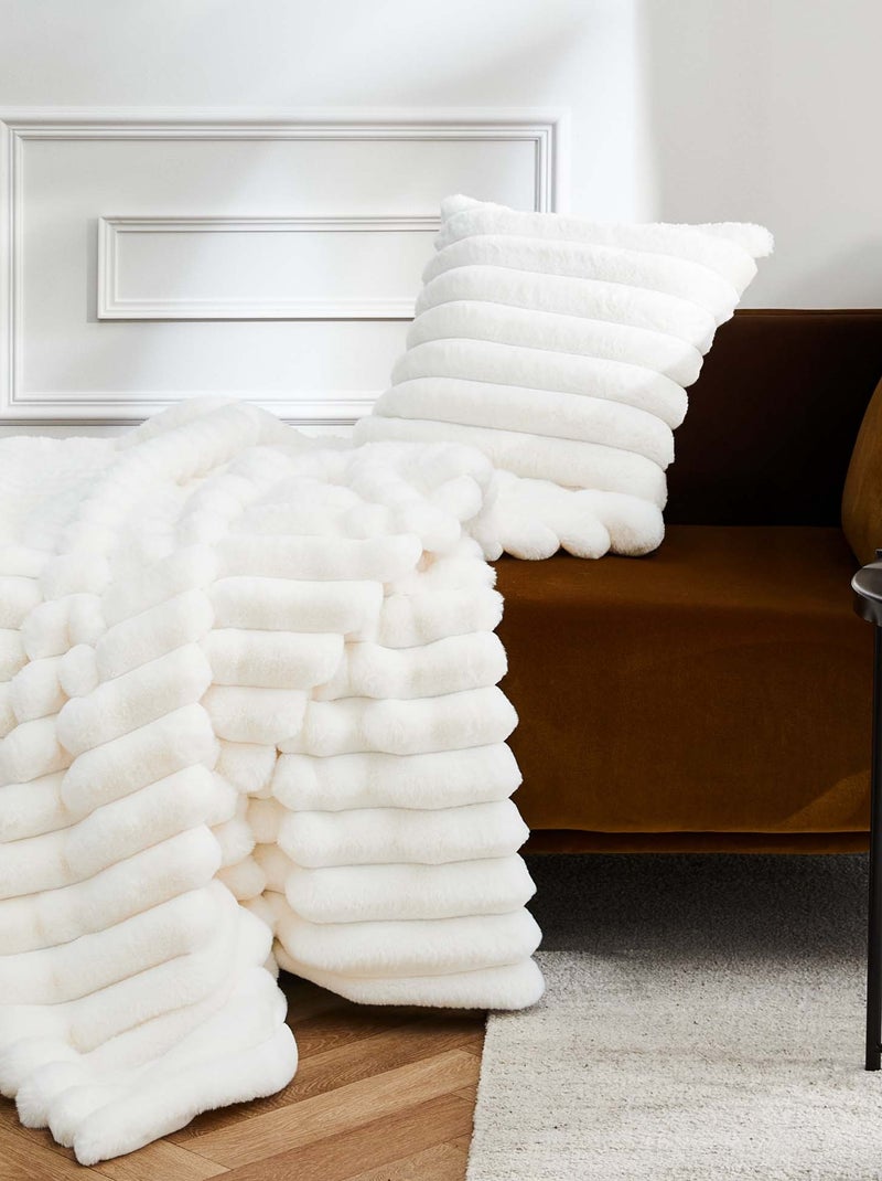 Plaid effet peluche polaire  Serenity Blanc - Kiabi