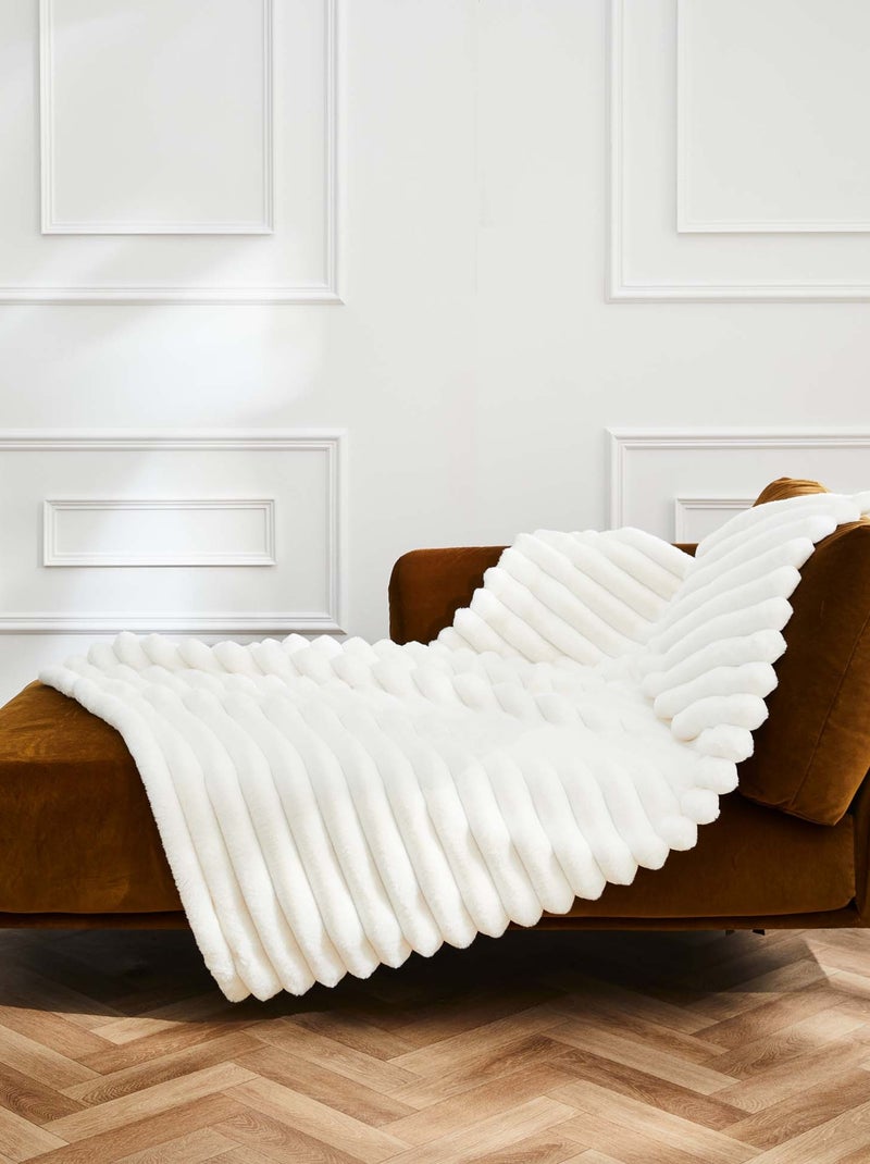 Plaid effet peluche polaire  Serenity Blanc - Kiabi