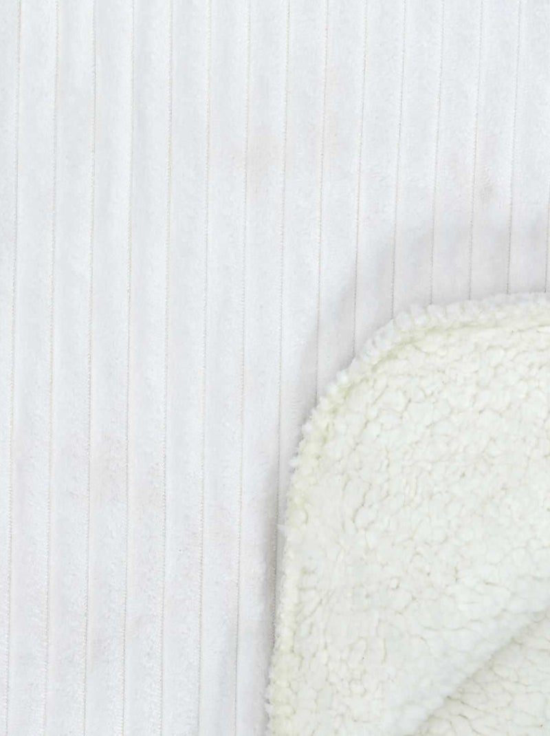 Plaid effet sherpa et flanelle côtelé Beige - Kiabi