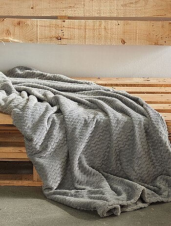 Plaid embossé uni coton HORS PISTE