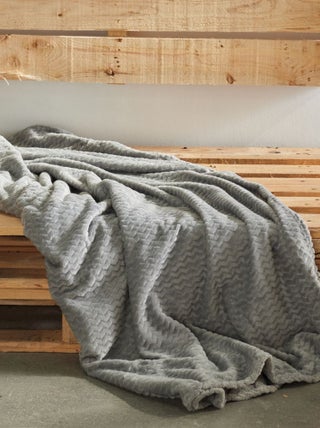 Plaid embossé uni coton HORS PISTE
