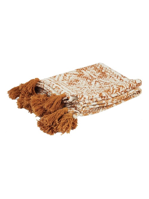 Plaid en coton à Pompons et imprimés - Kiabi