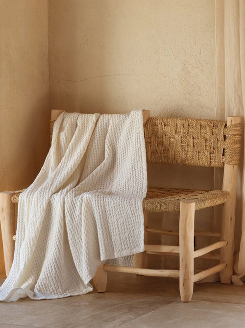 Plaid en coton gaufré - Kiabi