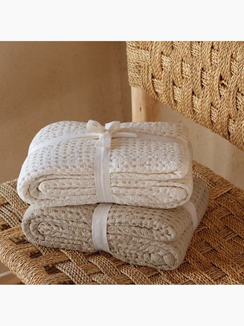 Plaid en coton gaufré - Kiabi
