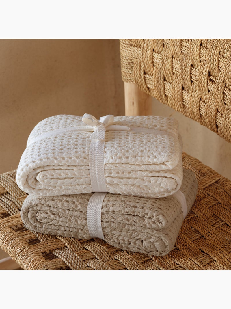 Plaid en coton gaufré Lin - Kiabi