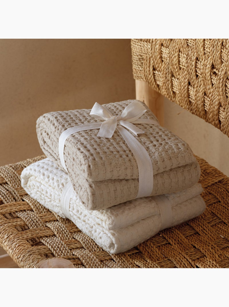 Plaid en coton gaufré Lin - Kiabi