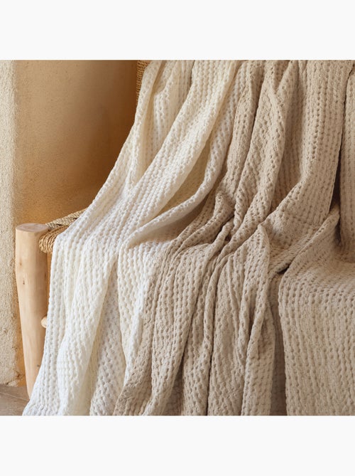 Plaid en coton gaufré - Kiabi