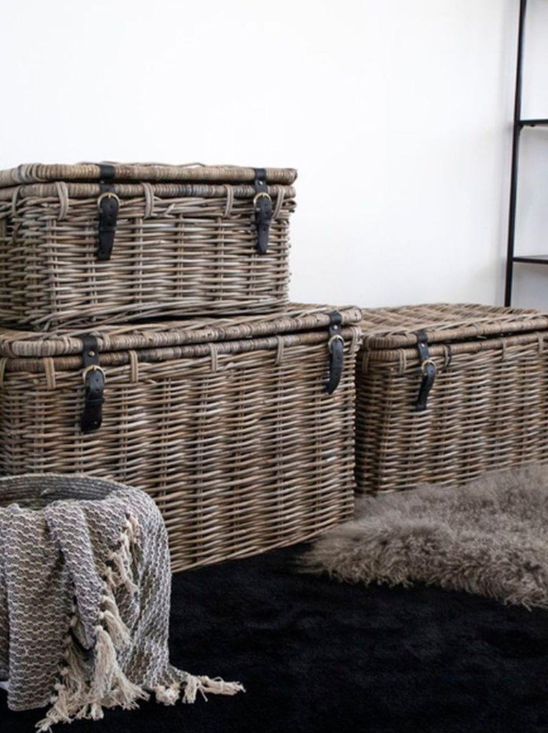 Plaid en coton gris foncé et blanc motif rayé 130 - House Nordic Blanc - Kiabi