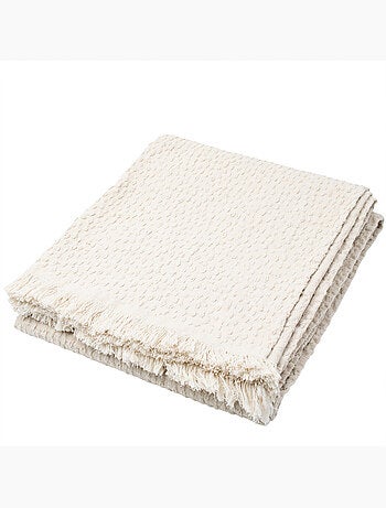 Plaid en coton jacquard à motif goutte d’eau