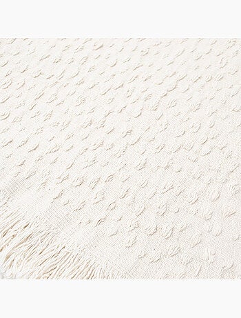 Plaid en coton jacquard à motif goutte d’eau