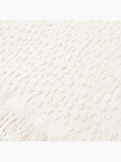 Plaid en coton jacquard à motif goutte d’eau - Kiabi