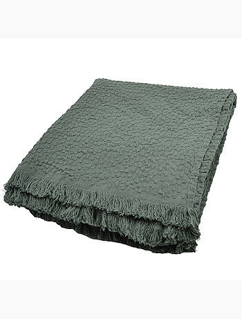 Plaid en coton jacquard à motif goutte d’eau