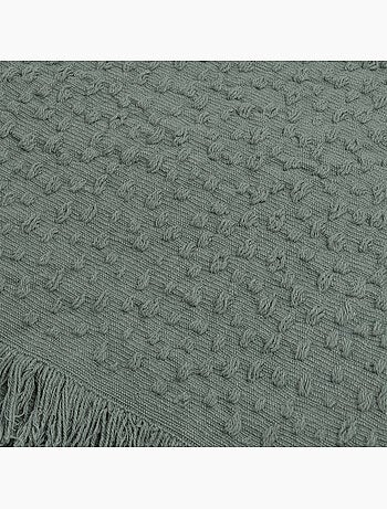 Plaid en coton jacquard à motif goutte d’eau