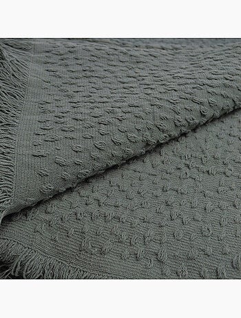 Plaid en coton jacquard à motif goutte d’eau