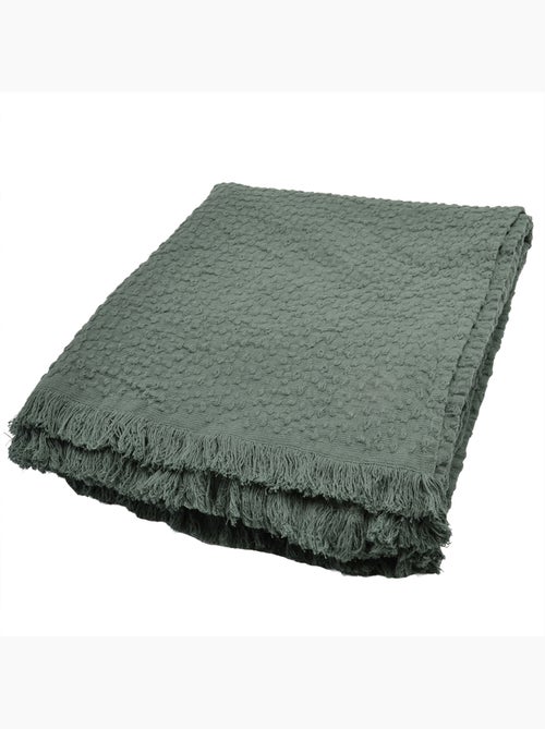Plaid en coton jacquard à motif goutte d’eau - Kiabi