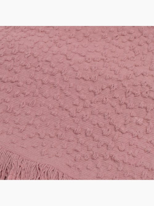 Plaid en coton jacquard à motif goutte d’eau - Kiabi